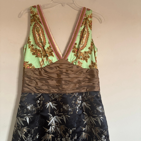 Women's Phoebe Couture Silk Mixed Print Sheath Dress Size 10 Floral - Picture 4 of 13